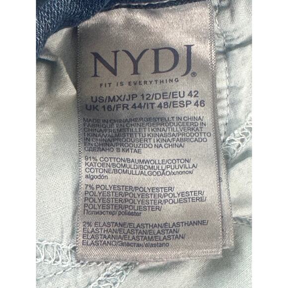 NYDJ Briella Blue Denim Medium Wash Cuffed Bermuda Shorts Stretch Casual 12 - Picture 7 of 10